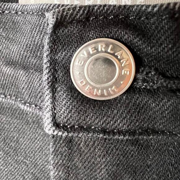 Everlane Jeans Womens Size 29 Long Black The Way High Organic Cotton Raw Hem - Picture 9 of 16